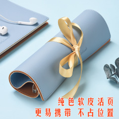 Wholesale loose-leaf notebook detachable a5 solid color soft leather notebook college student notepad business thickened notebook