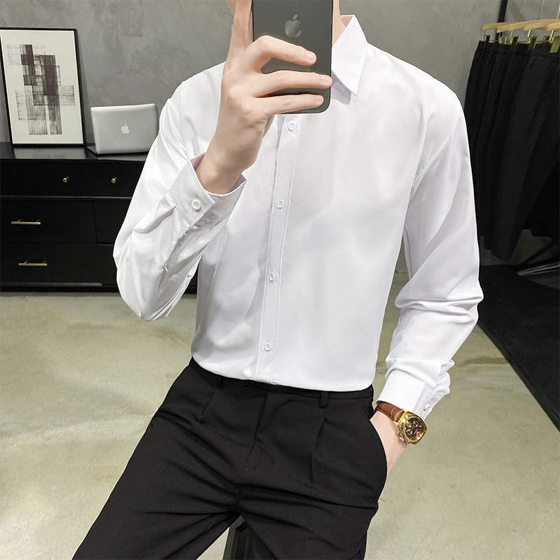 긴 소매 셔츠#하얀색