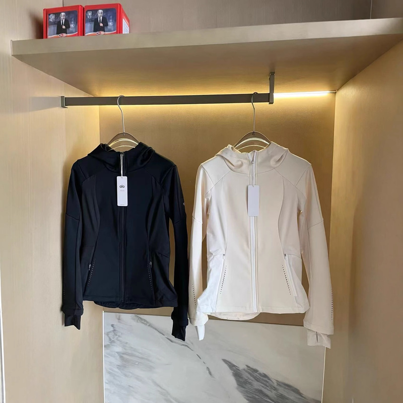 Alo Outdoor Sports Warm Fleece-Lined Soft Shell Jacket Autumn and Winter Versatile Slimming Look Design Women's Jacket