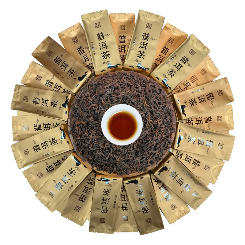 Wholesale Cooked Pu'Er Tea Small Package 8g Portable Independent Bagged Yunnan Tea for Self-Drinking Pu'Er Tea Cooked Tea Loose Tea