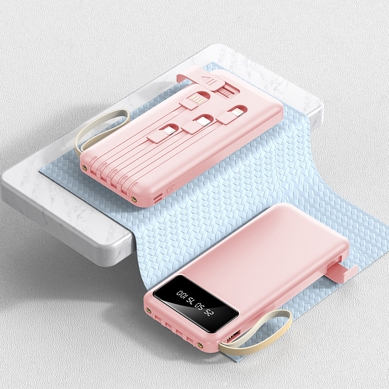 Batterie externe ultra-mince de 20 000 mAh avec grande capacité, affichage numérique à 4 fils, mini chargeur portable avec sortie USB pour smartphones et tablettes._voghion.com