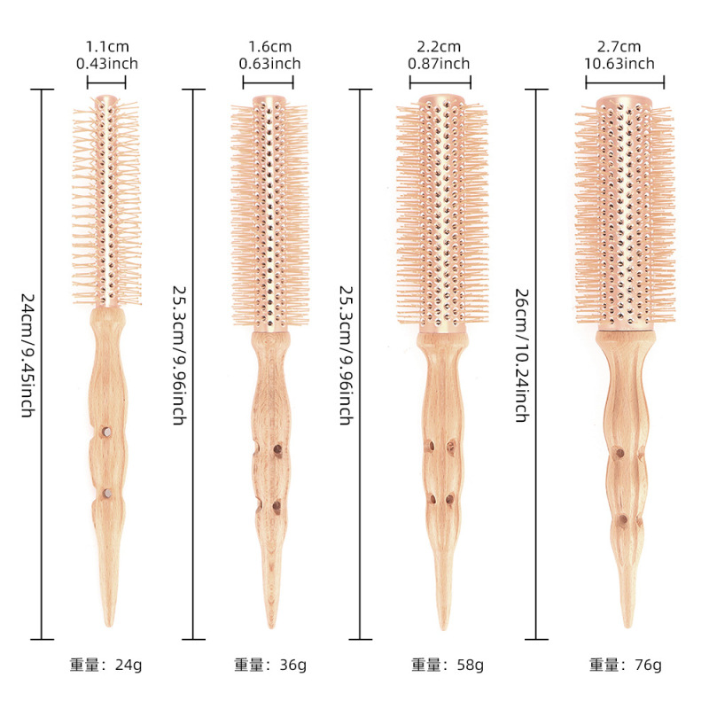 現品のヘアサロンのケヤキの丸みを帯びた巻き櫛|undefined