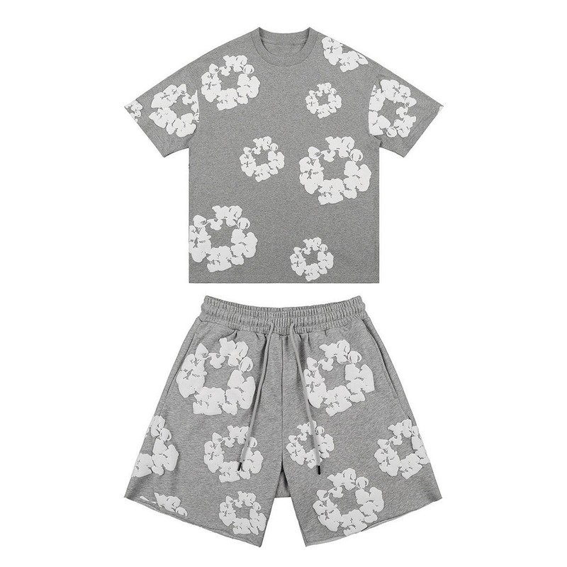 夏のファッショントレンドヘアプリントシリーズルーズTシャツ半袖ヒップホップストリートウェア男性と女性の同じスタイルのカジュアルスーツ|undefined