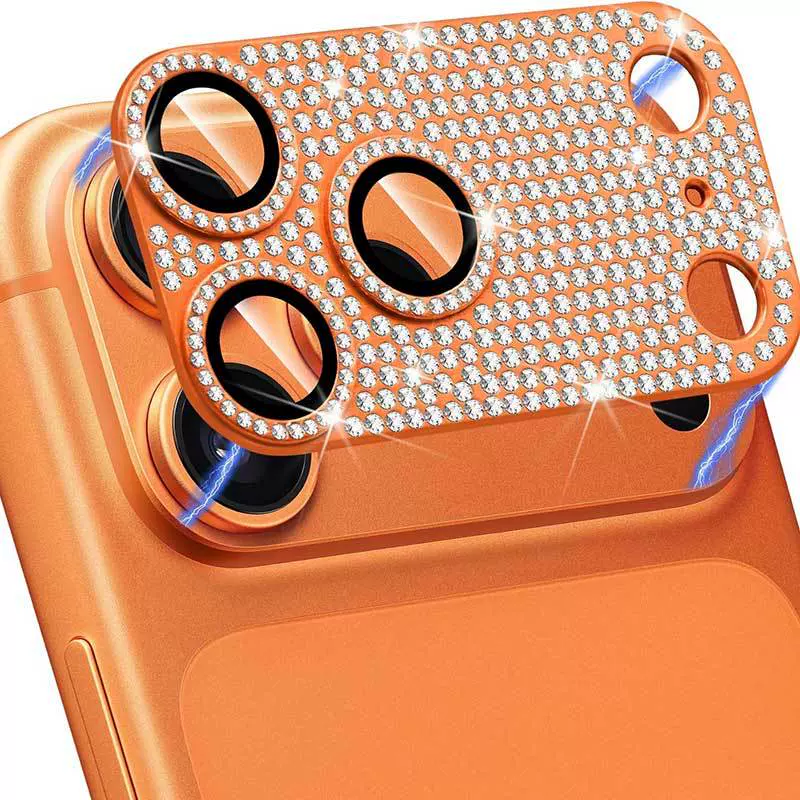 适用苹果17promax一体铠甲镶钻镜头膜iphone17钻石膜17pro镜头膜