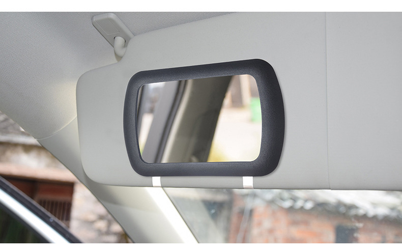 Car sun visor makeup mirror, passenger side sun visor vanity mirror with diamonds, touch-up mirror, car interior decoration clip-on rearview mirror