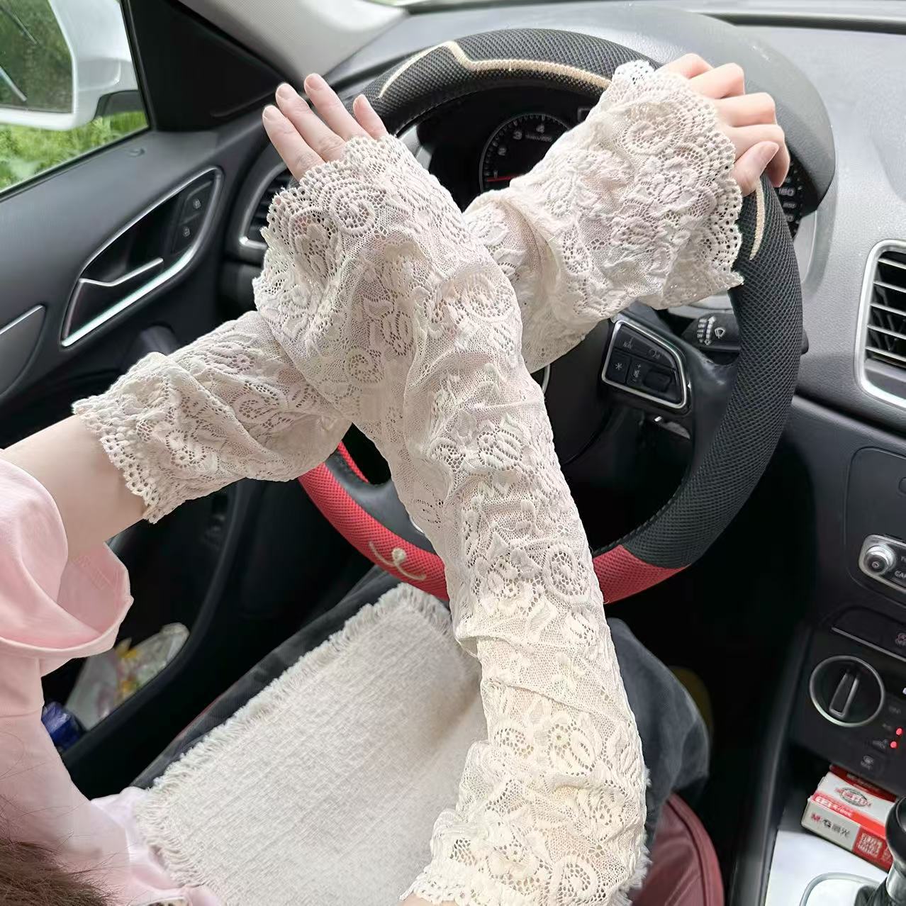 Elegant Lace Loose Sun Protection Sleeves for Women 2026 Summer New Style Driving and Cycling Arm Sleeves Gloves Sleeve Protectors