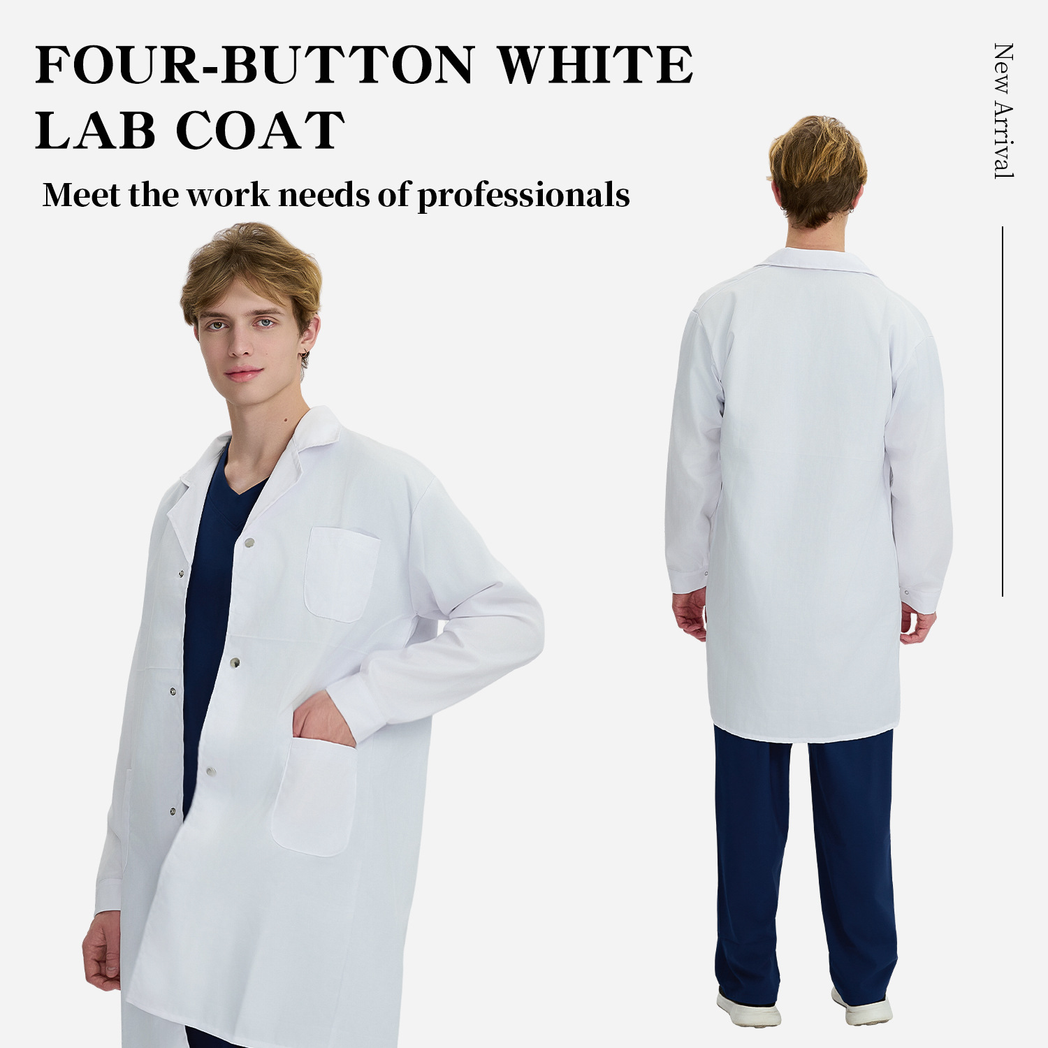 Batas de laboratorio transfronterizas, batas blancas, modelos de comercio exterior para hospitales, uniformes médicos, los más vendidos en Amazon, uniformes de trabajo de manga larga del sudeste asiático. image 25
