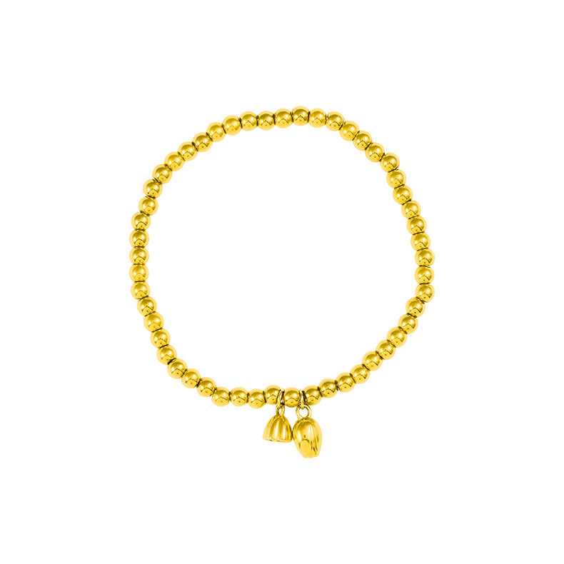 Dos pulsera Shihuan Cadena de estilo étnico de las mujeres Lotus joyería de titanio de acero chapado en oro joyería de la muchacha pulsera de temperamento simple