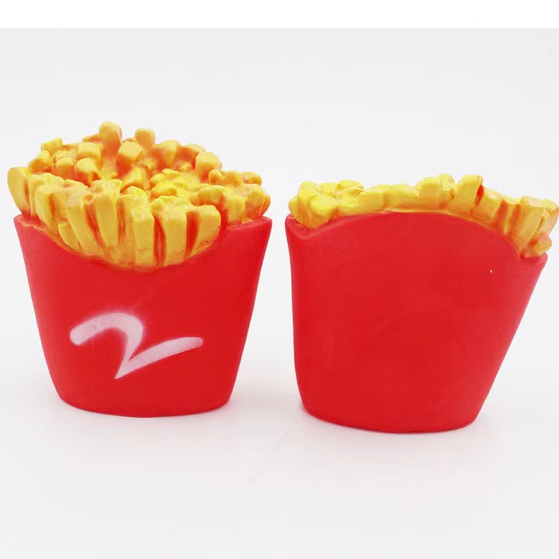 Juguete para perros simulación juguete de sonido hamburguesa papas fritas gato y perro juguete interactivo vinilo juguetes para mascotas suministros