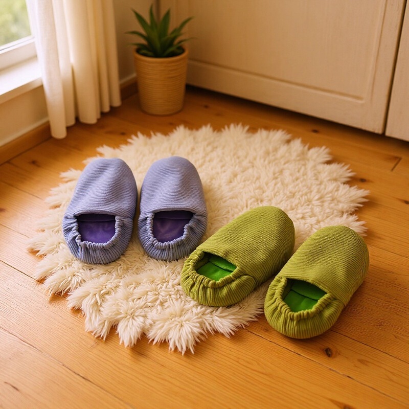 Slipper Style Heating Bag Can Be Used to Warm Feet in Winter, Work at Home, Microwave Heating Is Convenient, Removable and Washable