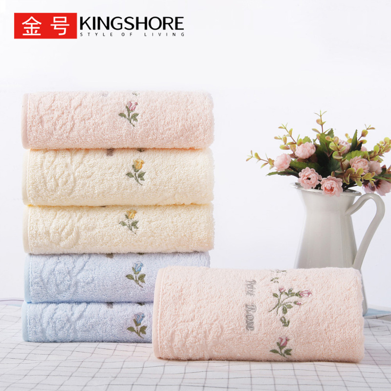 Gold Towel Pure Cotton Face Washcloth Household Cotton Type a Adult Men and Women Absorbent Bathing and Wiping Hair 21185H