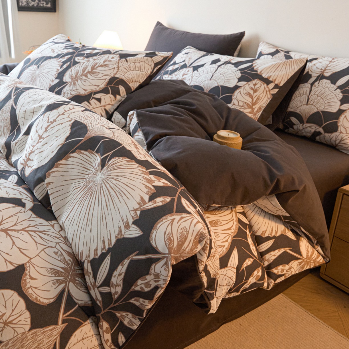 Retro estilo algodón molido cuatro piezas A clase madre-invierno engrosado cuatro piezas 100 sábanas cuatro piezas