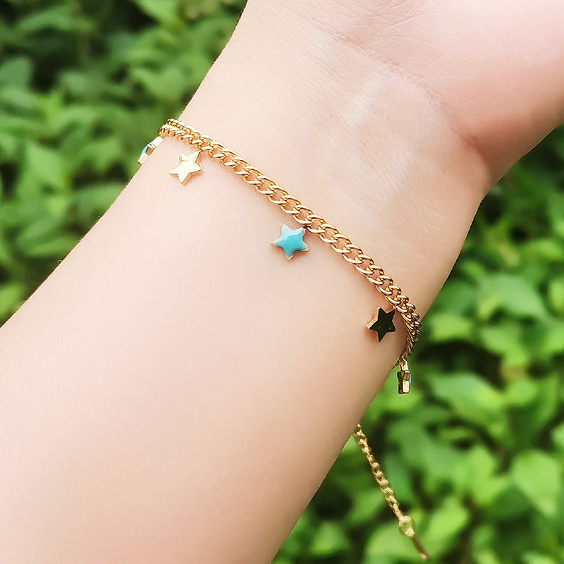 Simple Style Star Titanium Steel Plating Bracelets 1 Piece