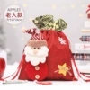 Medium red burlap gift bag for elderly people