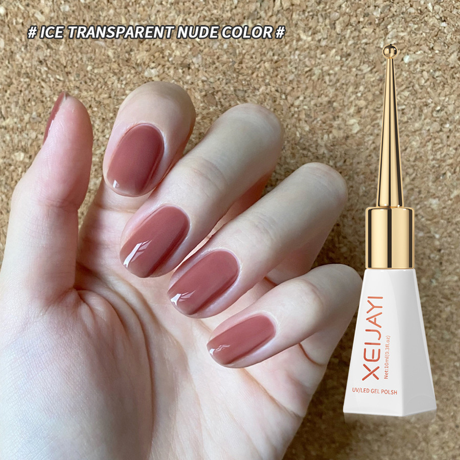 Ice transparent nude nail polish glue suit 2023 New blush jelly ice transparent nude nail beauty shop dedicated