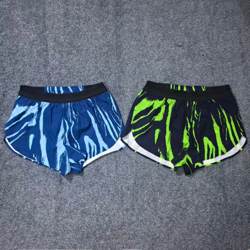 Sports Track and Field Marathon Running Training Quick-Dry Compression Shorts Summer Sports Shorts with Inner Zipper Waist Pouch