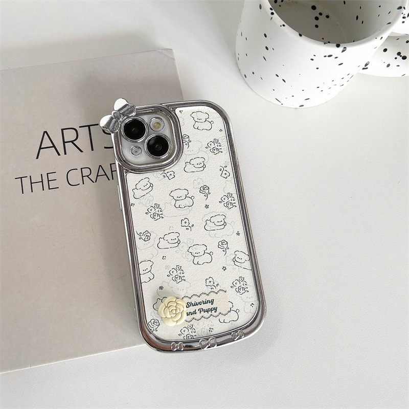 Nicho ins electrochapado perro pantalla completa para iPhone13/14ProMax teléfono caso 12 Apple 15PM hembra 14