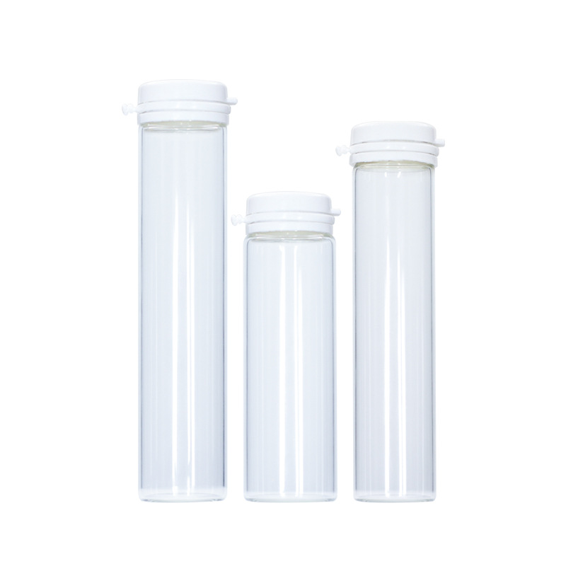 10ml botella de mascarilla transparente 35ml botella de deriva con doble bayoneta botella de vidrio de control tapa de desgarro muestra botella dividida