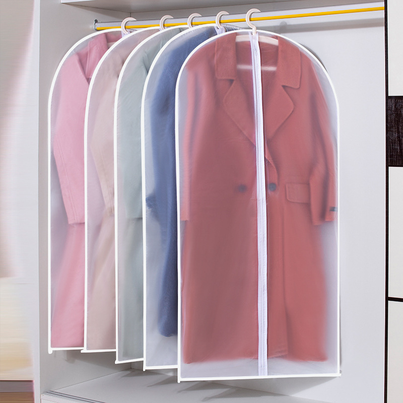 Cubierta de ropa a prueba de polvo de fábrica Bolsa a prueba de polvo de invierno Cubierta de ropa de abrigo Cubierta de ropa translúcida Bolsa colgante Almacenamiento de armario