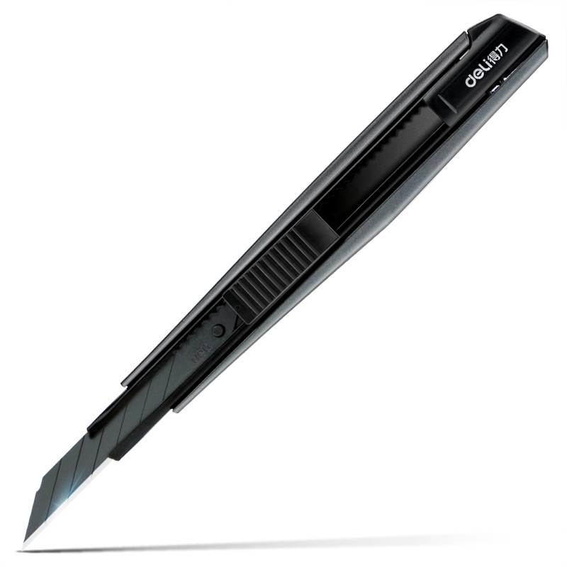 Deli 2037s cuchillo utilitario de oficina de aleación de zinc cuchillo de metal de tamaño pequeño cuchillo de corte de papel retráctil multifunción cuchillo de corte de papel