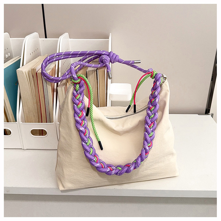 Bolso de tela de nylon de gran capacidad para mujeres 2026 nuevo estilo coreano simple bolso de mochila de nicho de tejido de viaje bolsa