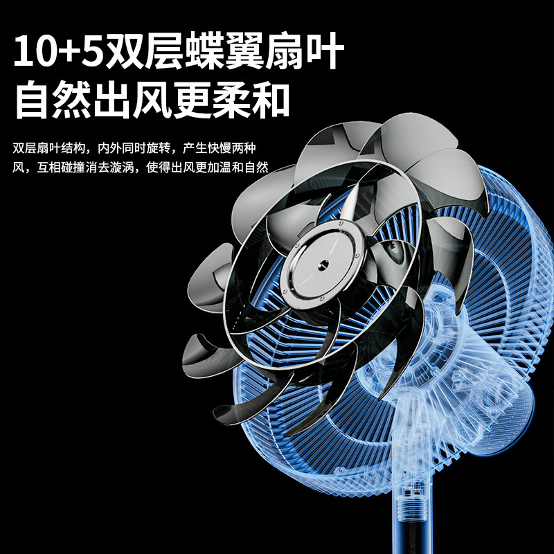 Skyworth Electric Fan Floor Fan Household Upright Energy-saving Electric Fan 15 Blade High Airflow Desktop Dormitory Air Circulation Fan