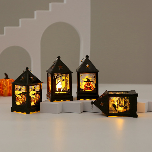 Halloween-style LED portable pumpkin lantern creative night light festival atmosphere decoration props set small ornament