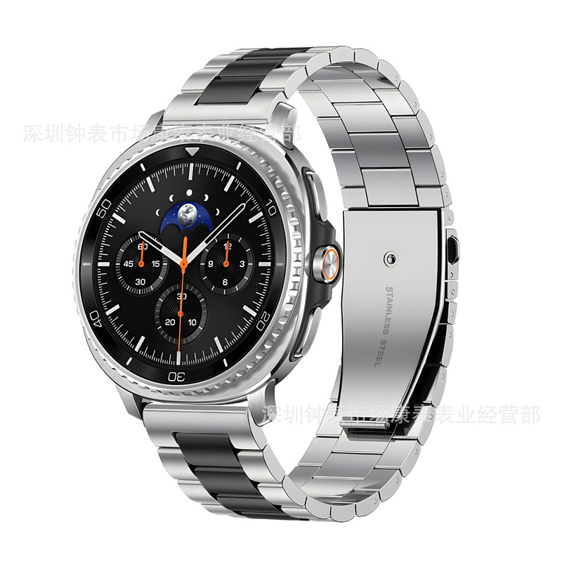 适用三星GalaxyWatch8手表带经典三珠金属不锈钢带三星表带watch8|undefined
