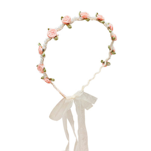 Pearl Flower Satin Headband for Adults and Children - New Style, Versatile Outdoor Accessory for Girls, Ethereal and Forest System, Sweet Hairband