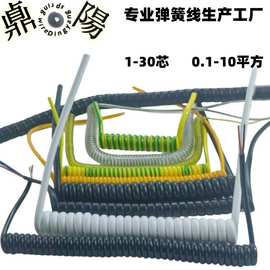 弹簧线3芯0.2平方 美标24AWG RVV2464伸缩电线 TPU高弹螺旋电源线