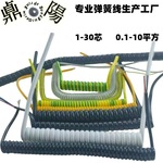 弹簧线3芯0.2平方 美标24AWG RVV2464伸缩电线 TPU高弹螺旋电源线