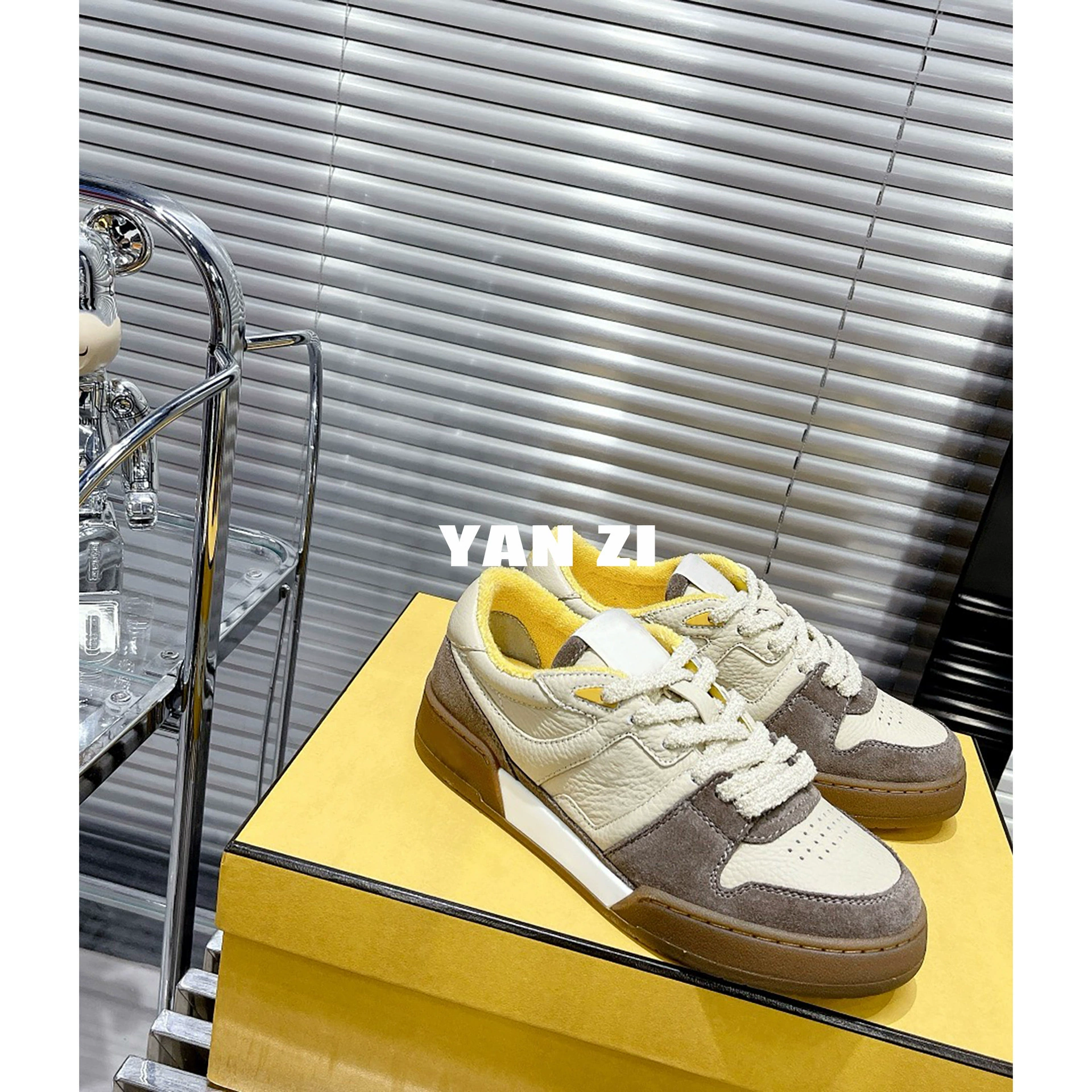 Кроссовки в стиле ретро из натуральной кожи с цветными блоками F Family Match пара моральных тренировочных туфель для мужчин и женщин на толстой подошве с двойной F для спорта и отдыха моральных тренировочных туфель