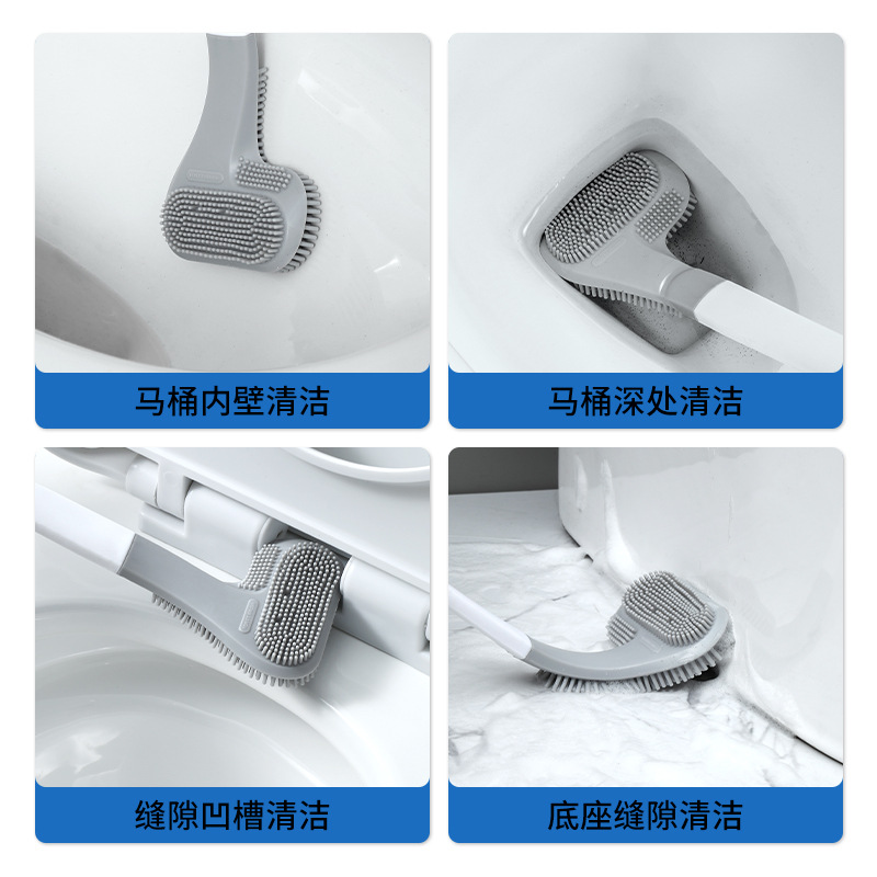 Barra desmontable de golf de goma suave cepillo de inodoro hogar multifunción cepillo de limpieza cepillo de inodoro sin ángulo muerto traje de cepillo de inodoro