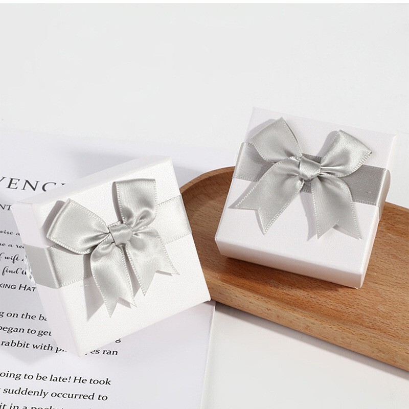 Manufacturer Wholesale Jewelry Box Bowknot Paper Box Lid and Base Packaging Box Necklace Ring Earring Jewelry Box Jewelry