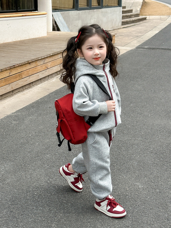 貿易女の子2025春秋スーツ韓国風カジュアルジャケットレギンス女の子洋風フード付きスポーツ2点セット|undefined