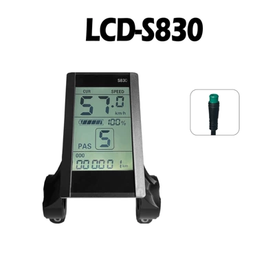 Velosiped litium batareya LCD-S830 elektrik skuter ağıllı LCD sayğac/suya davamlı konnektor