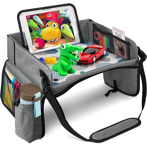 Children's Travel Safety Seat Tray Storage Bag Car Seat Activity Tray Kids Car-Mounted Drawing Board Bag