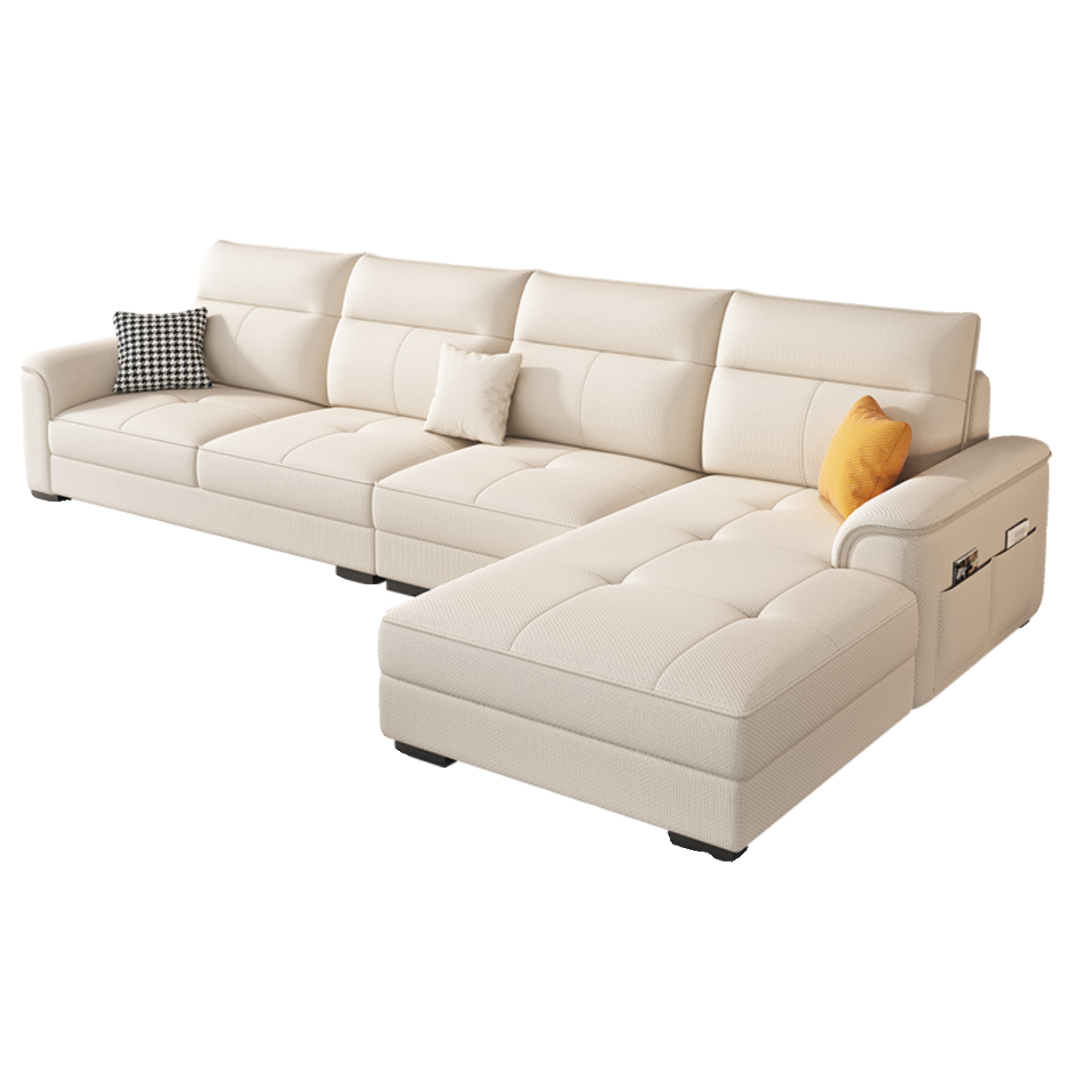 现代简约布艺沙发北欧麻布绒布客厅大中小户型奶油风贵妃沙发组合-阿里巴巴