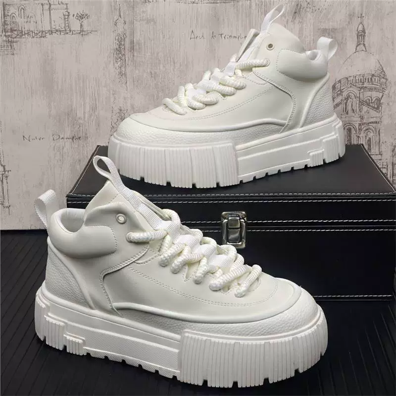 Весенняя толстая подошва новая высокая обувь повседневная доска мягкая подошва невидимая внутренняя обувь повседневная обувь чистый цвет простой мужской обуви