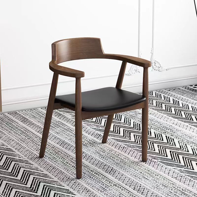 Silla de Hiroshima color nuez + guarnición suave negra