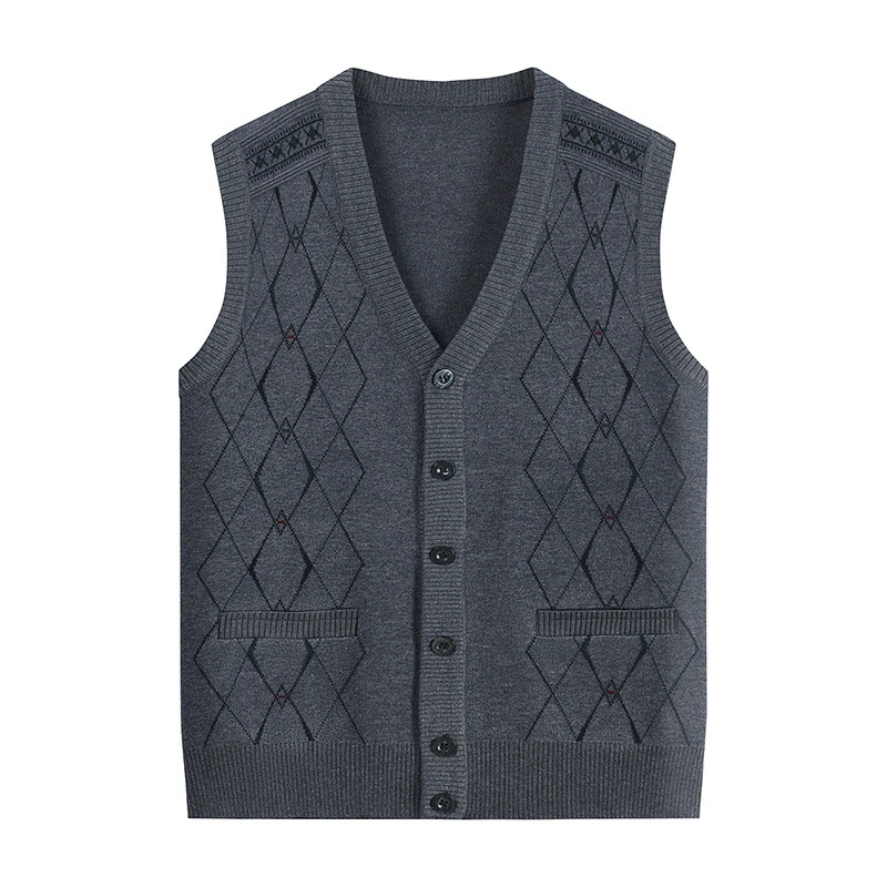 Spring autumn knitted vest, sweater, cardigan, jacket, for middle age