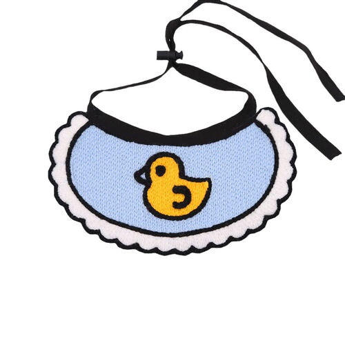 Dog and cat saliva napkin, pet clothes and decoration supplies, blue duck, Internet celebrity, Korean knitted spring, summer, autumn and winter use
