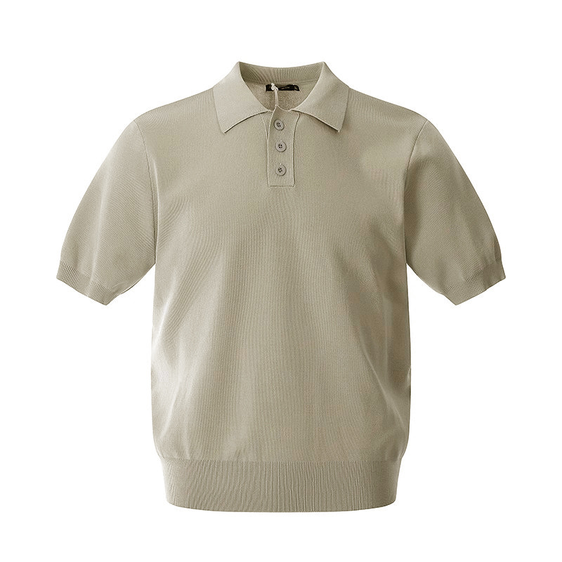 Polo camiseta de manga corta camiseta de punto hombre viejo estilo de dinero británico camiseta de negocios de verano hielo comercio exterior al por mayor transfronterizo