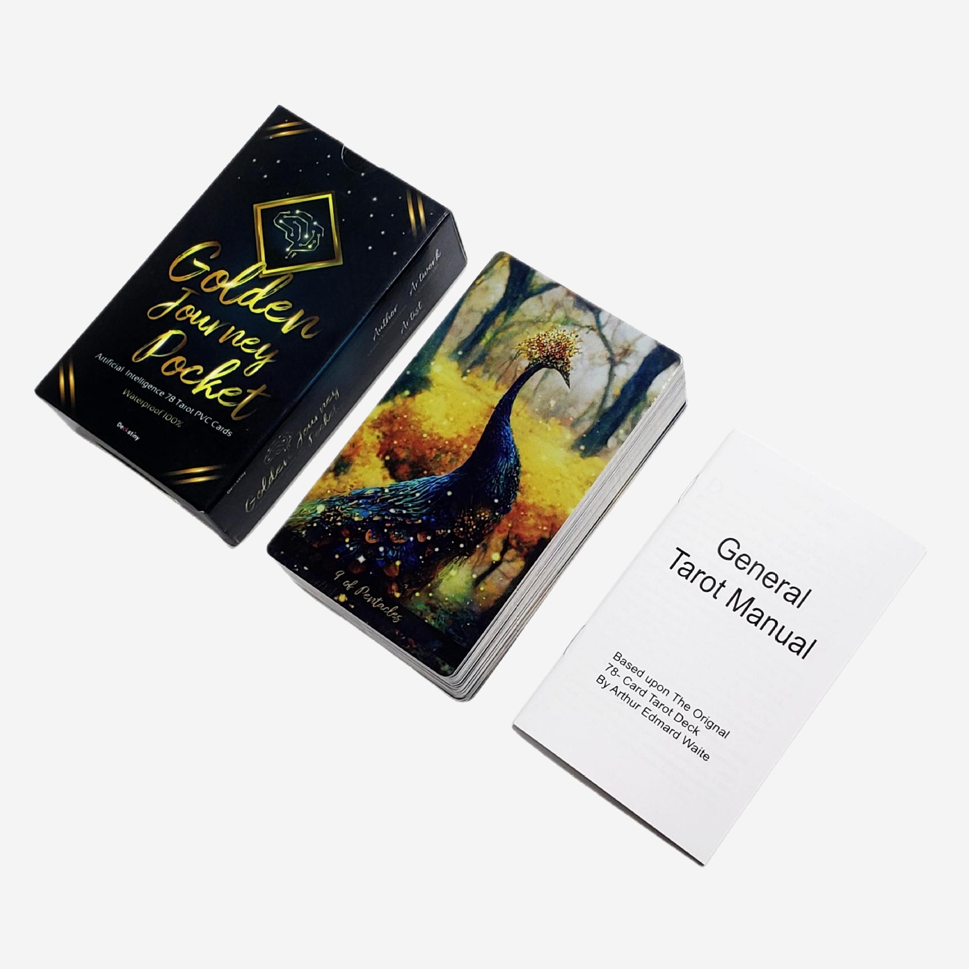 Cartas de tarot golden journey, deck oráculo para jogos_voghion.com