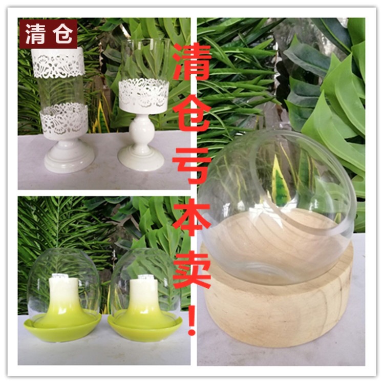 Clearance!Nordic Style Glass Candlesticks,Wind Lanterns,Wedding Gifts And Props