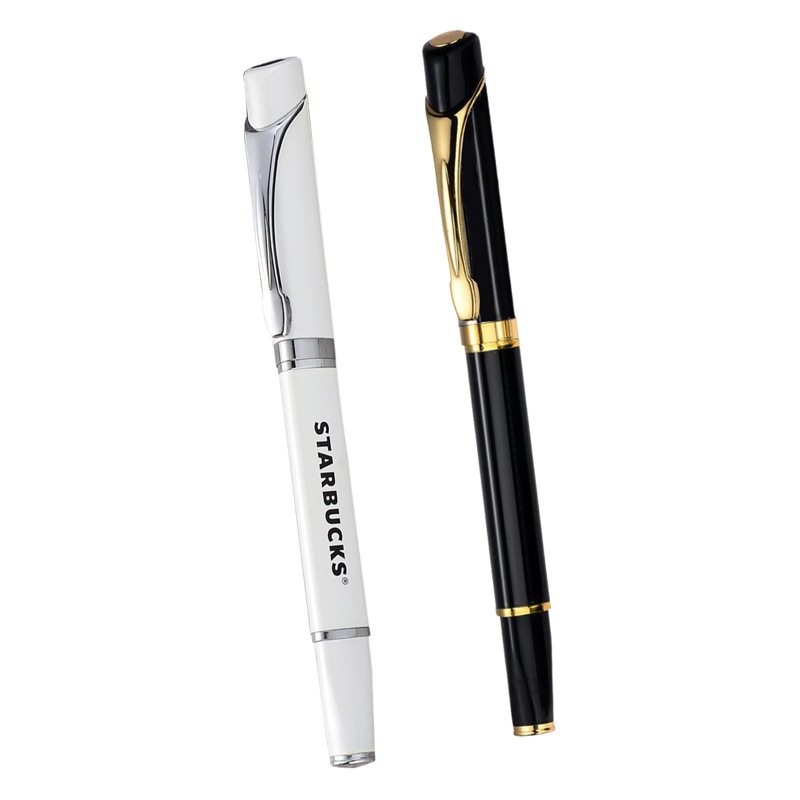 Triangle carving pen holder neutral oil pen black metal triangle signature pen laser company logo