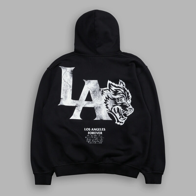 Darc Sport Wolf Head Print Hooded Sweatshirt for Men, Spring and Autumn Loose-Fitting American High Street Fashion Brand Top Jacket