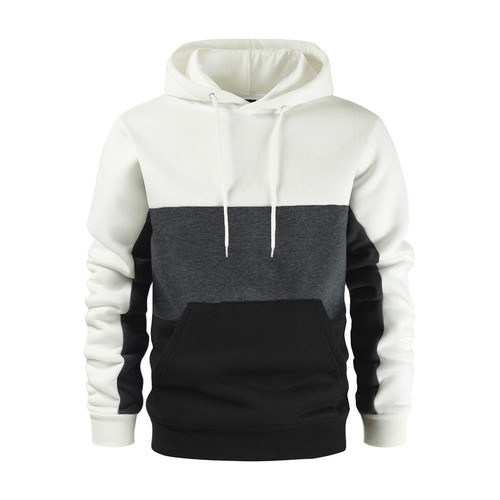 New Autumn/Winter Men's Fashion Color-Block Hoodie—Hot Sale European and American Style Men's Patchwork Color Hoodie