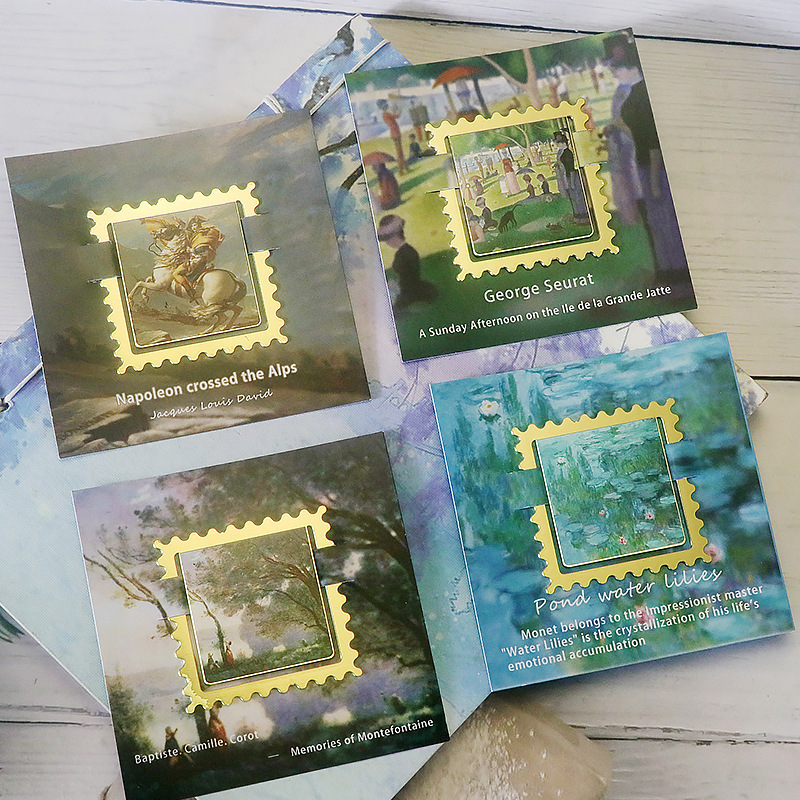 Chinese Painting Oil Painting Ukiyo-e Thousand Miles River and Mountain Figure Water Lilies Starry Moon Night Art Stationery Gift Metal Stamp Bookmark Chinese Painting Oil Painting Ukiyo-e Thousand Miles River and Mountain Figure Water Lilies Starry Moon Night Art Stationery Gift Metal Stamp Bookmark