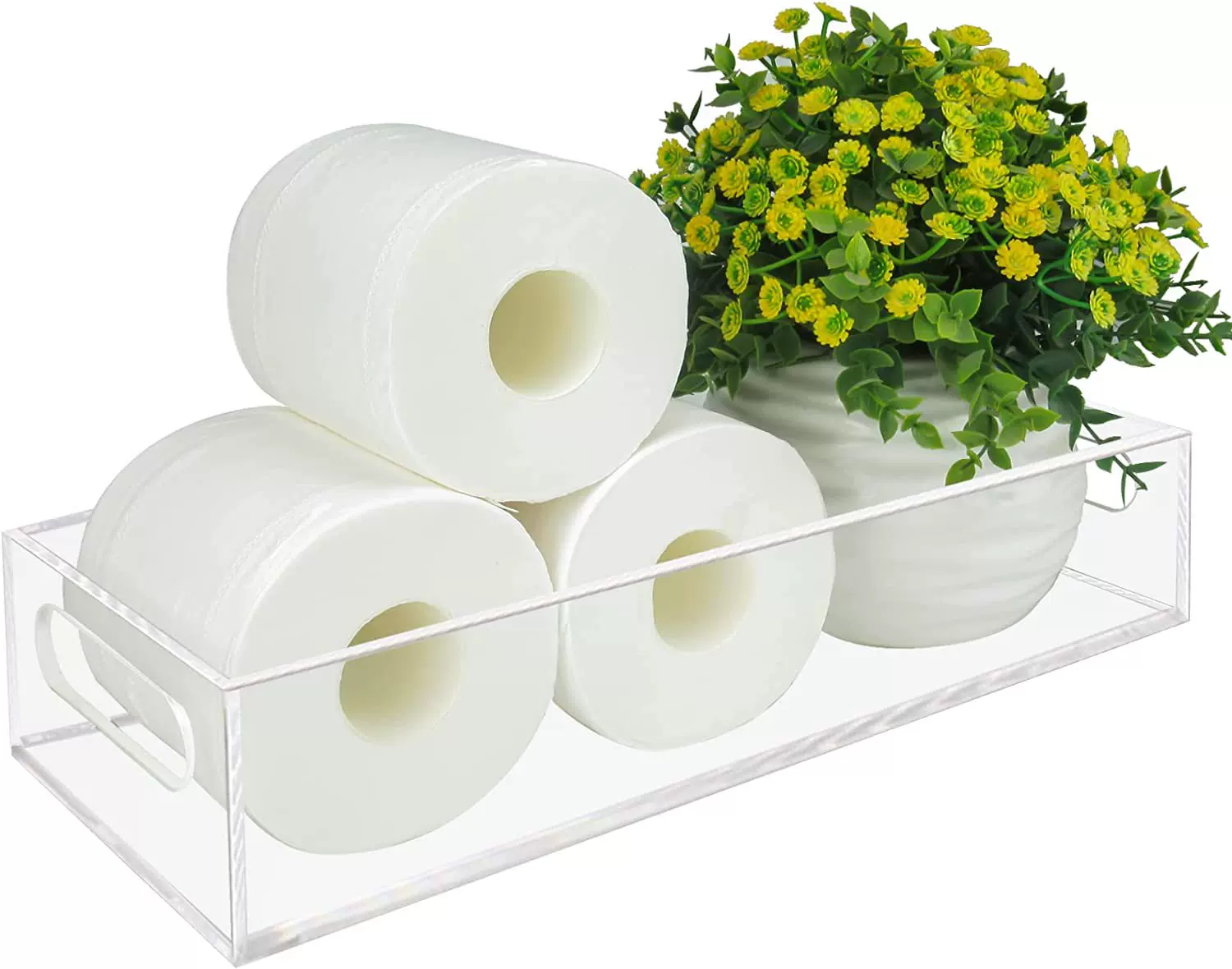 【质享家】-货盘_收纳盒-卫生纸架带储物架,亚克力马桶托盘置物